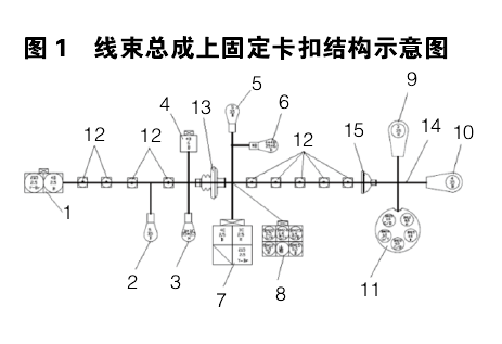 线束总成上固定卡扣结构示意图